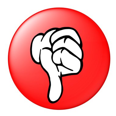 Thumbs down button clipart