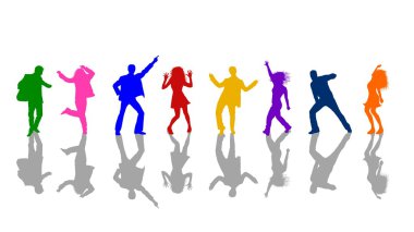 Dancing on white background clipart