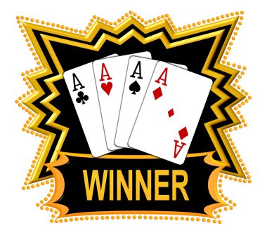 Quad Aces are the Winner clipart