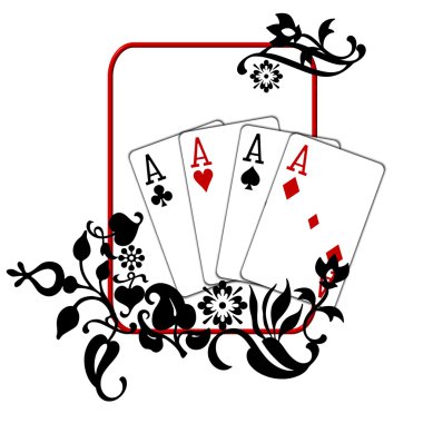 Poker Hand Quad Aces clipart