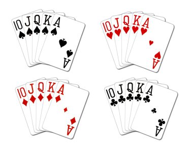 Isolated Royal Flush Set clipart