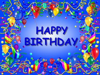 Happy Birthday Baclground blue clipart