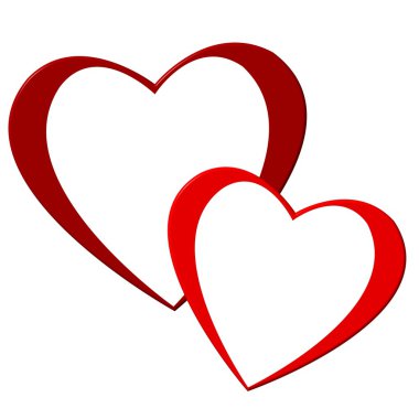 Two red hearts clipart