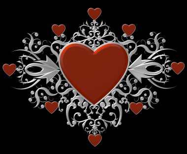 Red heraldic heart clipart