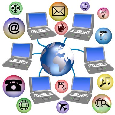 Worldwide Computer Network clipart