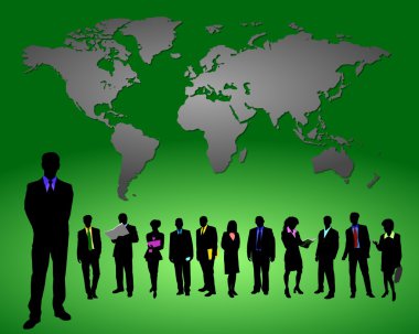 Business on green background clipart