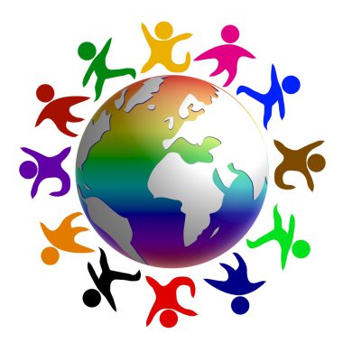 Peace around the world clipart