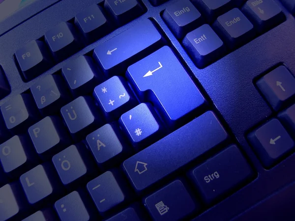Blue Computer Keyboard — Stock Photo, Image