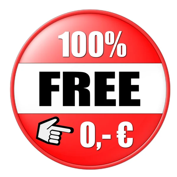 100% бесплатная кнопка — стоковое фото