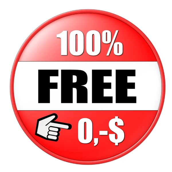 100% gratis knop — Stockfoto