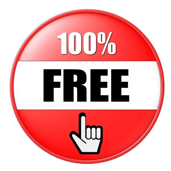 100% Free Button — Stock Photo, Image