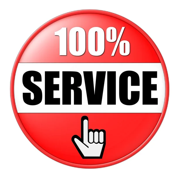 Botão de serviço 100% — Fotografia de Stock