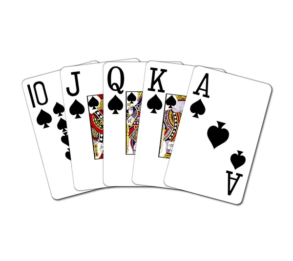 Isolated Royal Flush in Spades — Stock Photo, Image