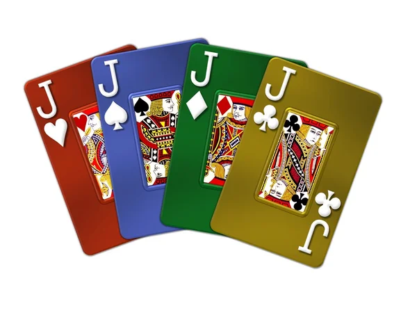 Póker kéz quad csörlők — Stock Fotó
