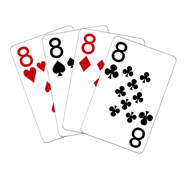 Poker mano quad otto — Foto Stock
