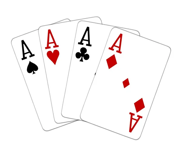 Покер и четверной туз — стоковое фото