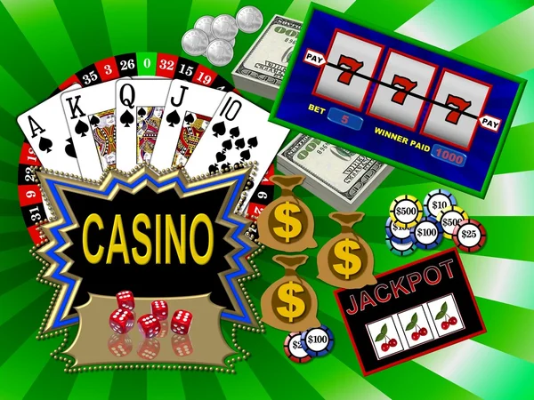 Bakgrund med casino symboler — Stockfoto