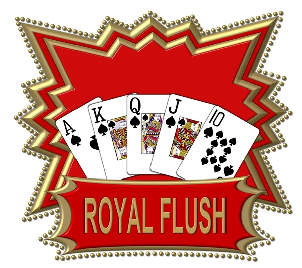 Royal flush logotyp röd — Stockfoto