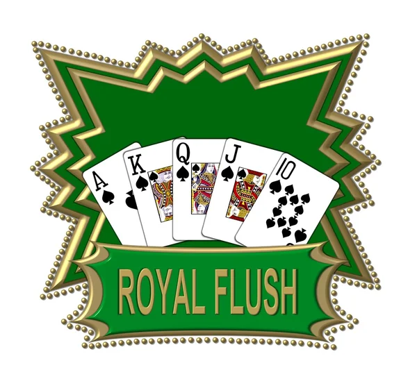 Royal flush logo grön — Stockfoto