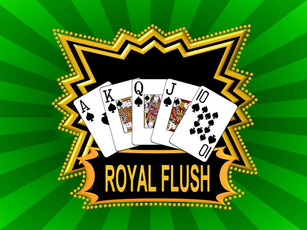 Royal Flush Background green — Stock Photo, Image
