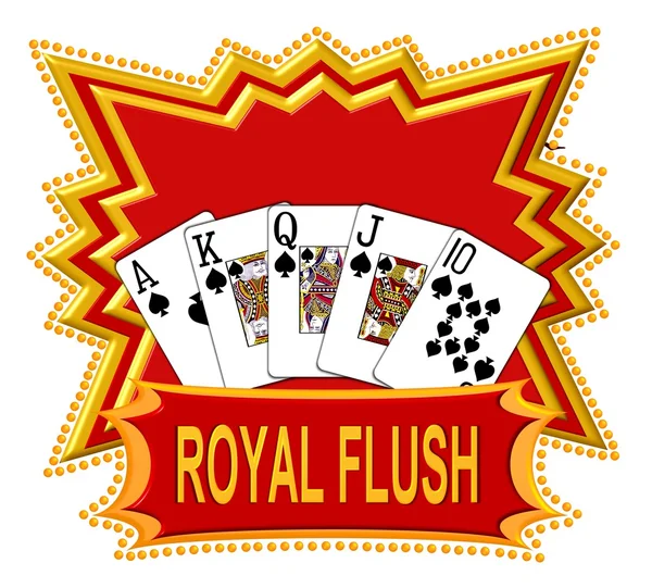 Royal Flush Logo vermelho — Fotografia de Stock