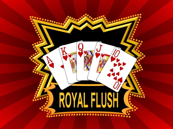 Royal Flush Arrière plan rouge — Photo