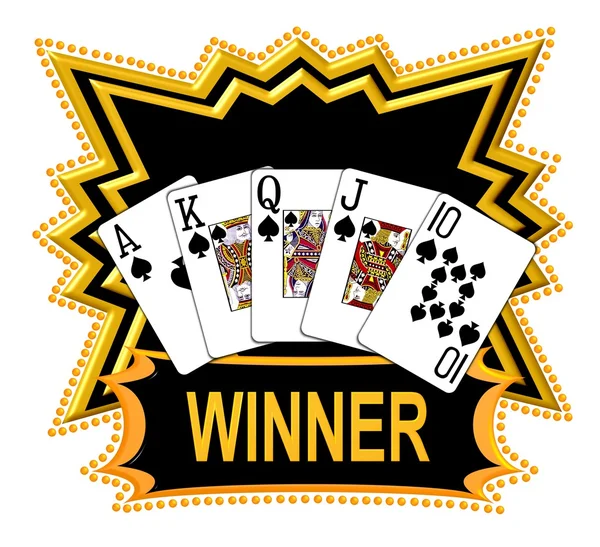 Poker królewski jest zwycięzcą — Zdjęcie stockowe