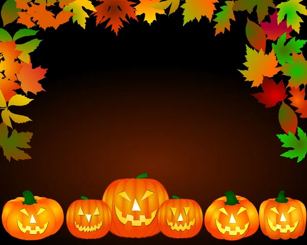 Halloween frame met pompoenen — Stockfoto