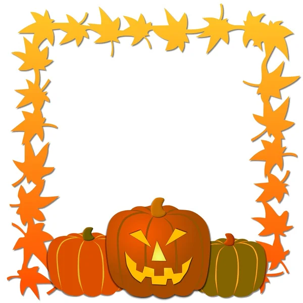 Halloween-Rahmen mit Kürbissen — Stockfoto