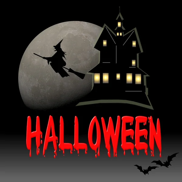 Skrämmande halloween hus bakgrund — Stockfoto