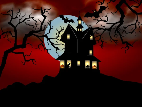 Gruseliges Halloween-Haus — Stockfoto