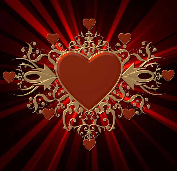 Punainen heraldinen sydän — kuvapankkivalokuva