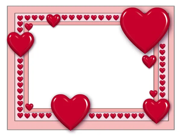 Červené srdce rám — Stock fotografie