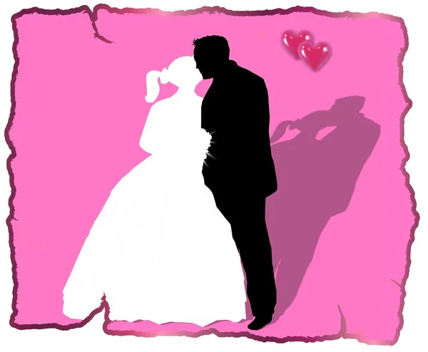 Wedding Couple pink Background — Stock Photo, Image
