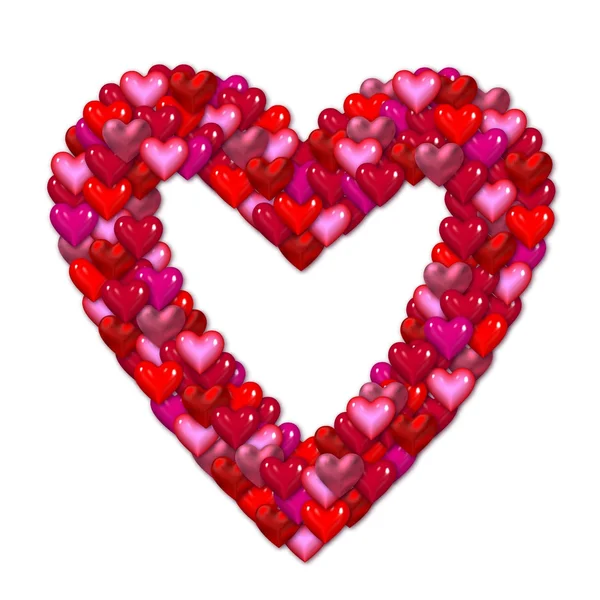 Coração vermelho feito de corações — Fotografia de Stock