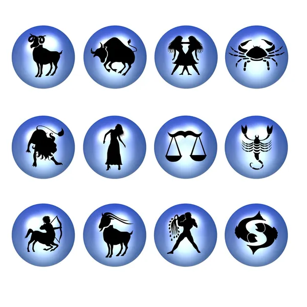 Symboly zvěrokruhu blue — Stock fotografie