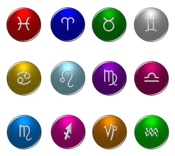 Símbolos Zodíaco coloridos — Fotografia de Stock