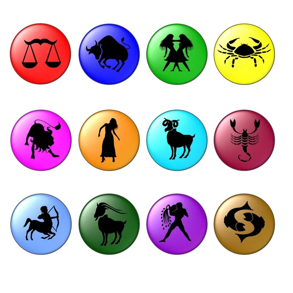 Gekleurde dierenriem symbolen — Stockfoto