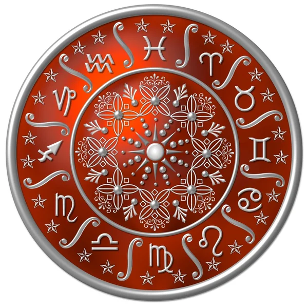 Zodiac skiva röd — Stockfoto