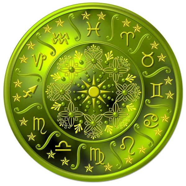 Zodiac Disc green — Stock Photo, Image