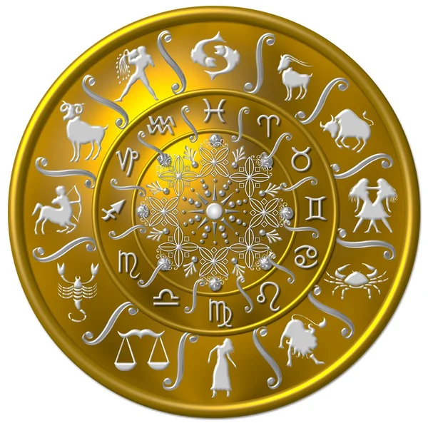 Zodiac Disc gold — Stockfoto