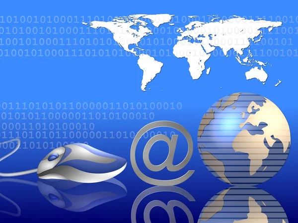 Email sfondo a tema blu — Foto Stock