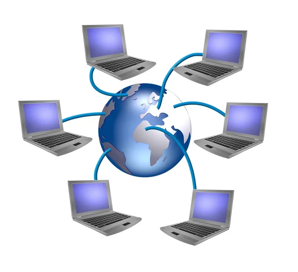 Sieci komputerowej na całym świecie — Zdjęcie stockowe
