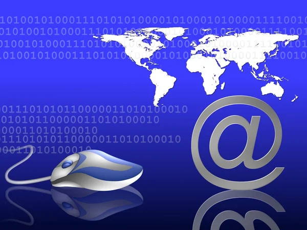 E-Mail thematischer Hintergrund blau — Stockfoto