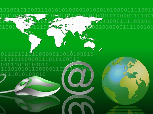 Email temático fundo verde — Fotografia de Stock