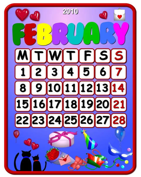 Ημερολόγιο 2010 Φεβρουάριος — Φωτογραφία Αρχείου