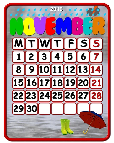 Ημερολόγιο Νοεμβρίου του 2010 — Φωτογραφία Αρχείου