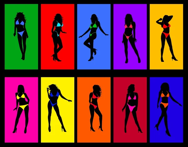 Bikini girls Collage — Stock Photo, Image