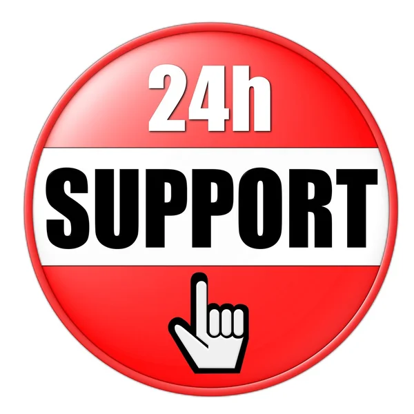 24h Support Button — Stock Photo, Image