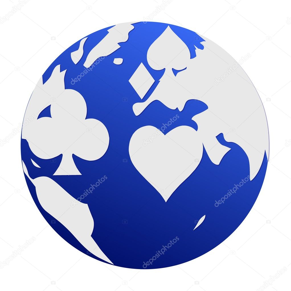 Poker World blue white